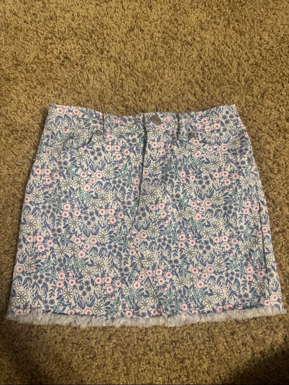 Cat & Jack Floral Mini Skirt in Light Blue and Pink